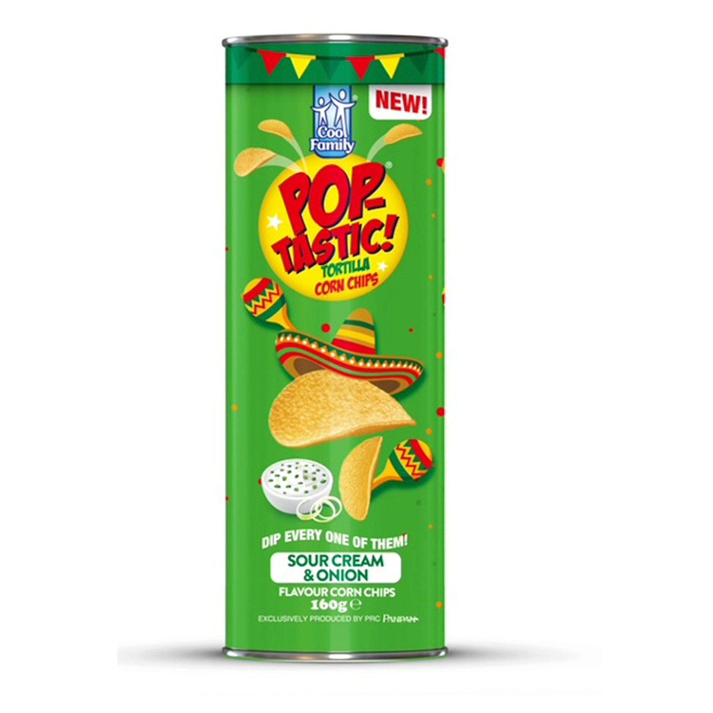 Pop-Tastic! Tortilla Sour Cream & Onion Flavour Corn Chips 160g