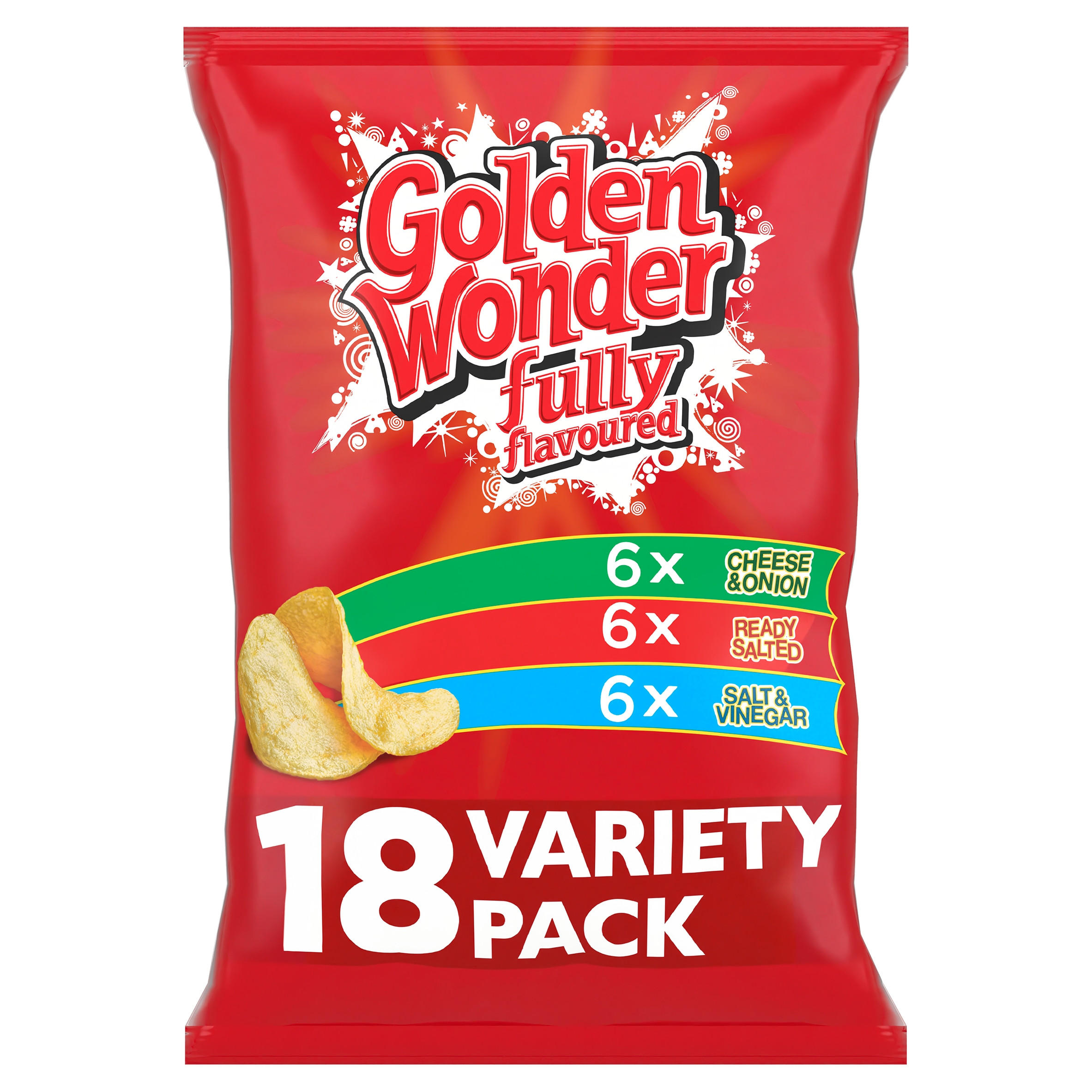 Golden Wonder Fully Flavoured Variety Pack 18 x 25g