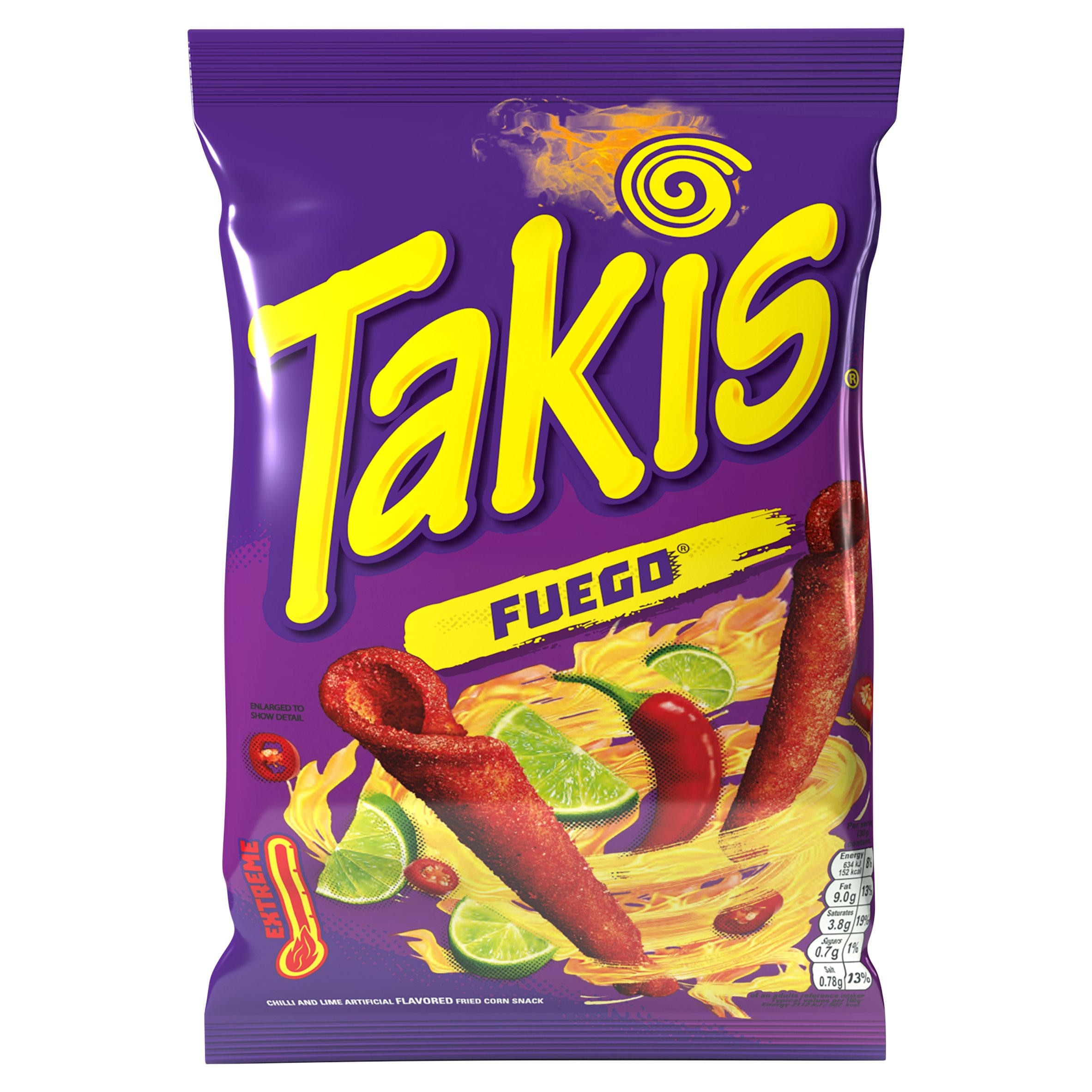 Takis Fuego Chilli and Lime Flavour Corn Snack 180g