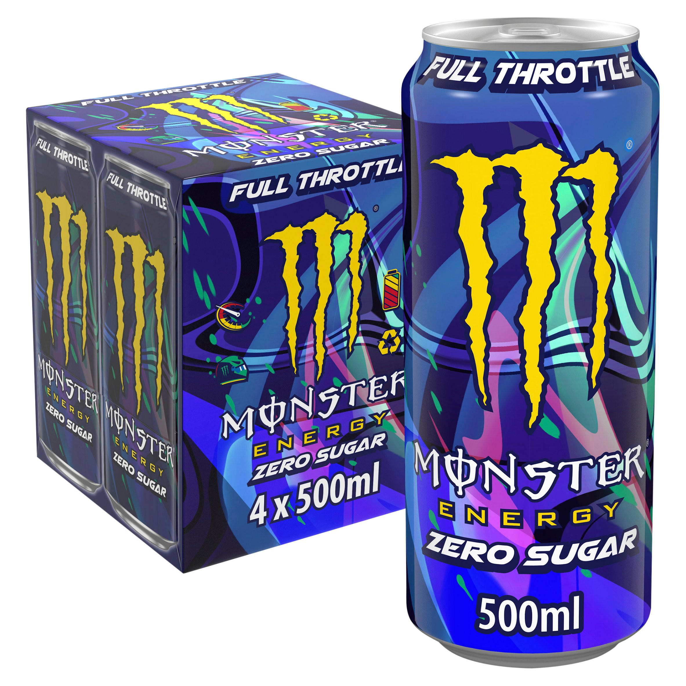 Monster Energy Drink Full Throttle Zero Sugar 4 x 500ml