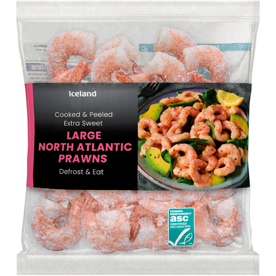 Iceland Cooked & Peeled Extra Sweet Large North Atlantic Prawns 225g