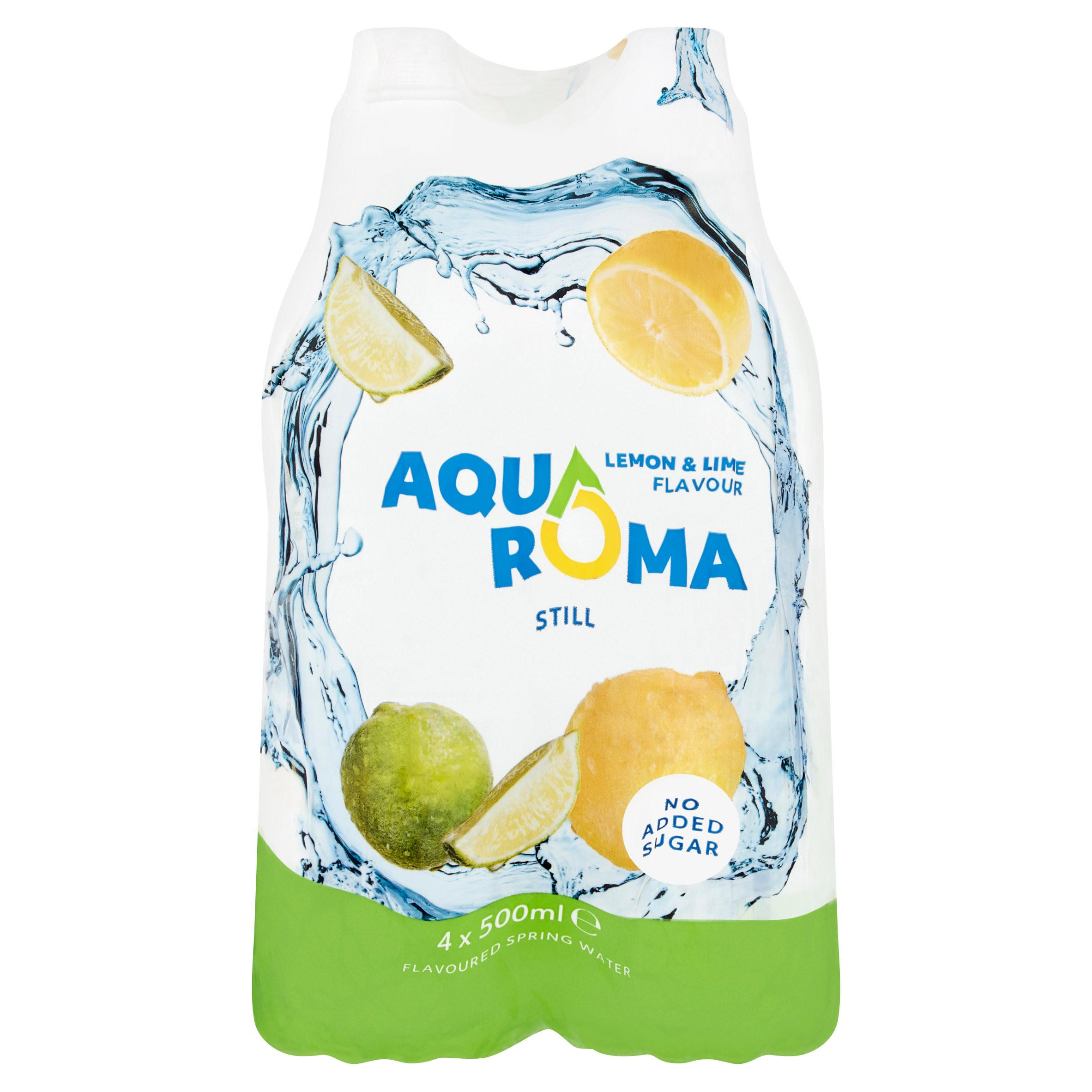 Aqua Roma Still Lemon & Lime Flavoured Spring Water 4 x 500ml