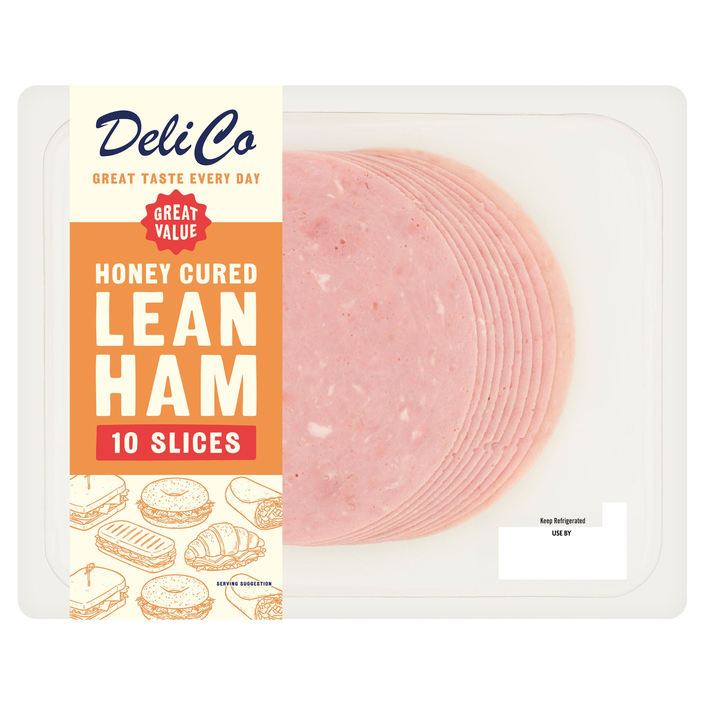Deli Co 10 Honey Cured Lean Ham Slices 200g