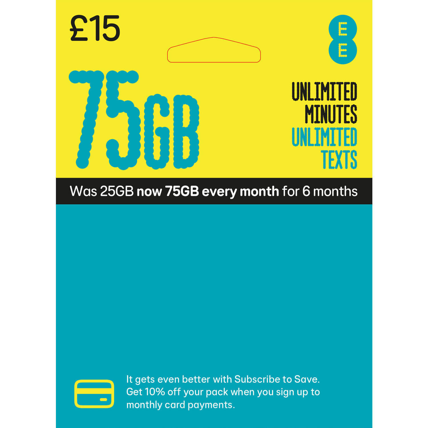 EE £15 Sim Card (Was 25GB now 75GB)