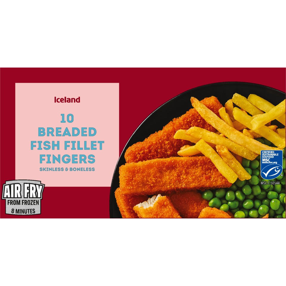 Iceland 10 Breaded Fillet Fish Fingers 250g