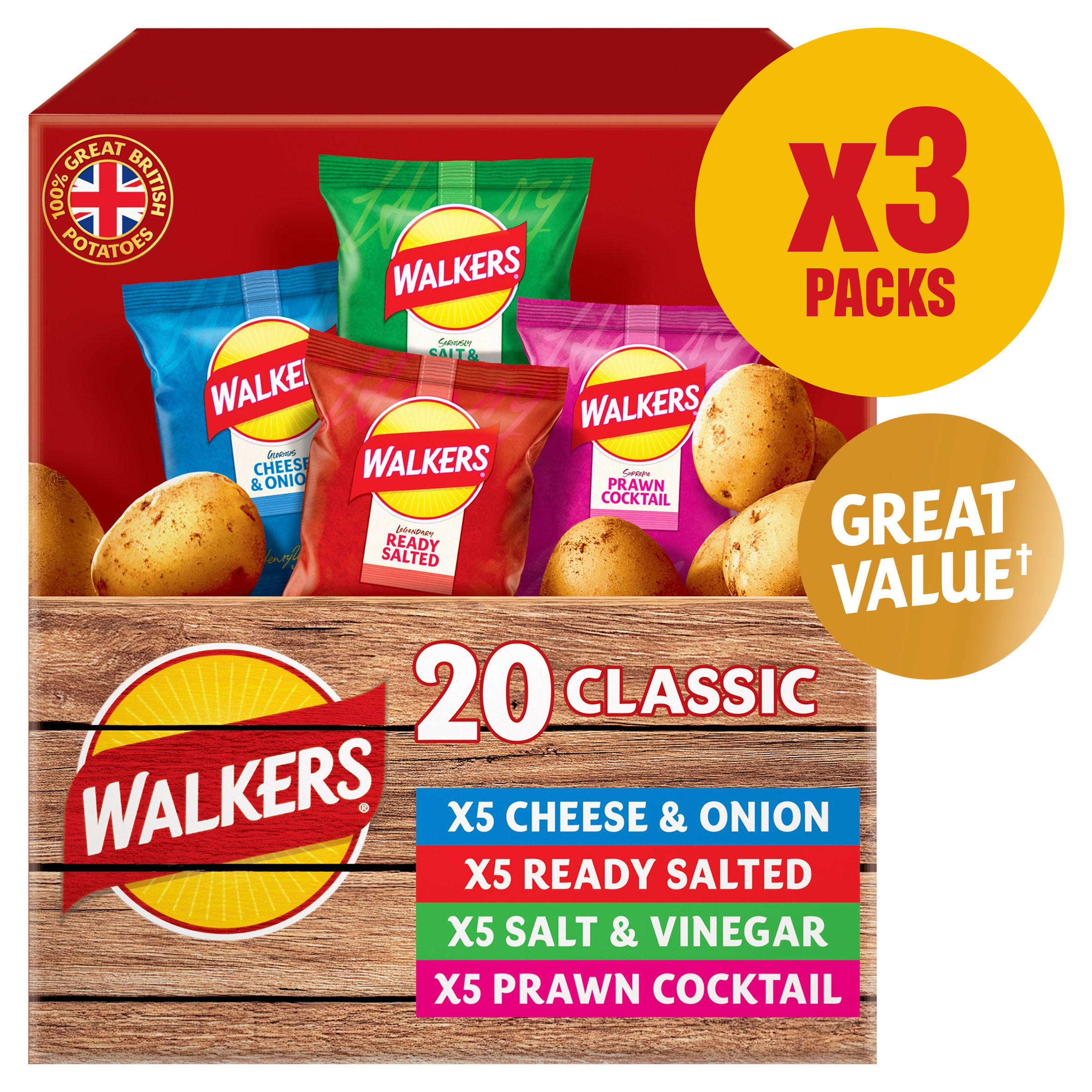 Walkers 60 Pack Box Variety Crisps