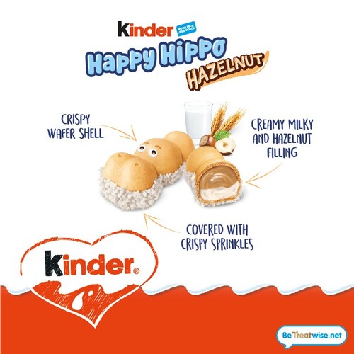 Kinder Happy Hippo Milk Chocolate & Hazelnut Biscuits Multipack thumbnail 2