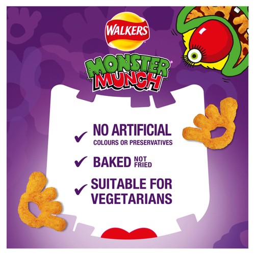 Walkers Monster Munch Pickled Onion Multipack Snacks Crisps 6x20g thumbnail 5