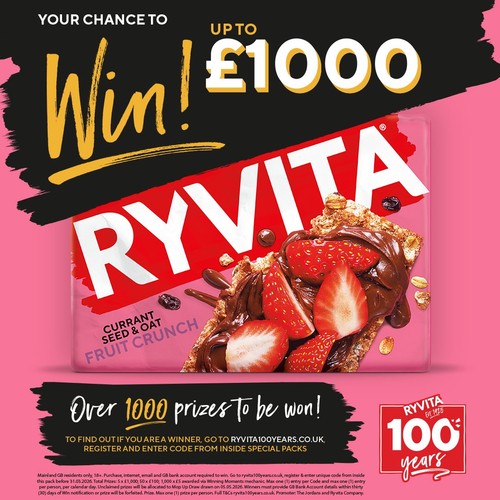Ryvita Crispbread Fruit Crunch Currant Seed & Oat Crackers  thumbnail 2