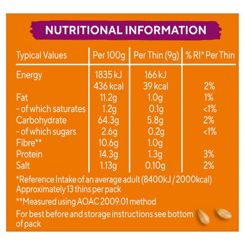 Ryvita Thins Multi-Seed Flatbread Crackers  thumbnail 3