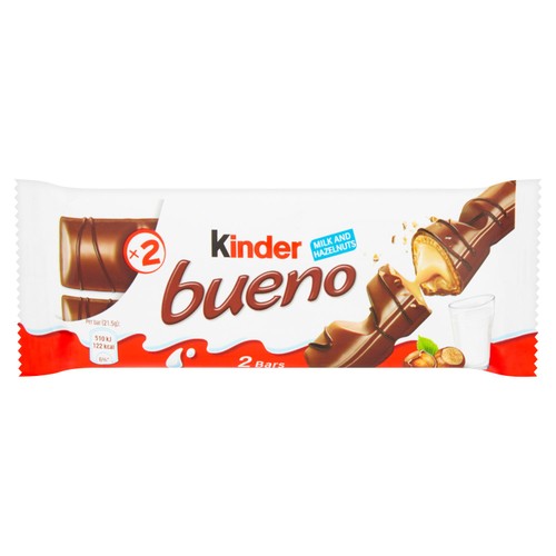 Kinder Bueno Milk Chocolate & Hazelnut Twin Finger Bar thumbnail 2