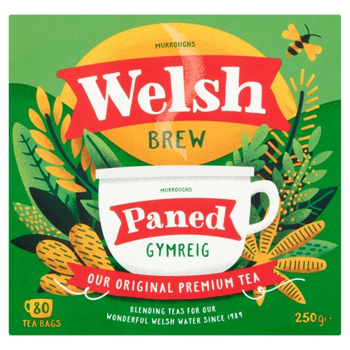 Murroughs Welsh Brew Paned 80 Tea Bags    250g