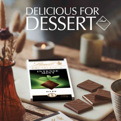 Lindt Excellence Dark Mint Chocolate Bar 100g thumbnail 3