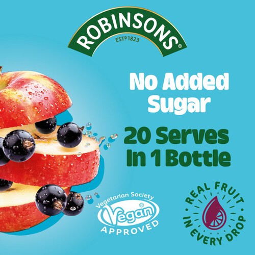 Robinsons Apple & Blackcurrant Squash No Added Sugar thumbnail 2