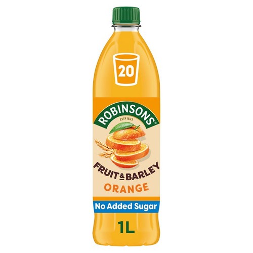 Robinsons Fruit & Barley With Vitamins No Added Sugar Orange Squash 1L