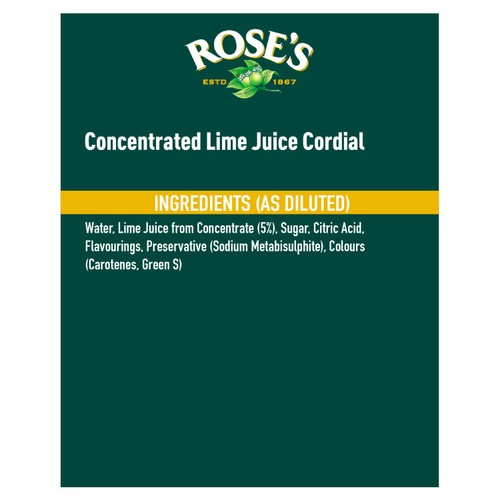 Rose's Lime Juice Cordial  thumbnail 2