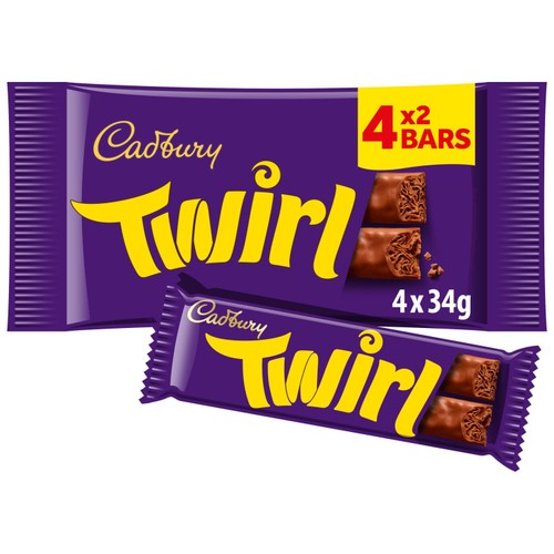 Cadbury Twirl Chocolate Bar 4 Pack Multipack  thumbnail 2