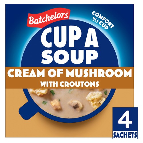 Batchelors Cup a Soup Cream of Mushroom with Croutons 4 Sachets