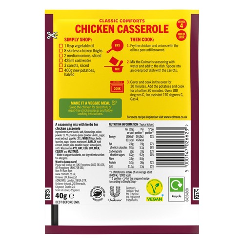 Colman's Chicken Casserole Recipe Mix thumbnail 4
