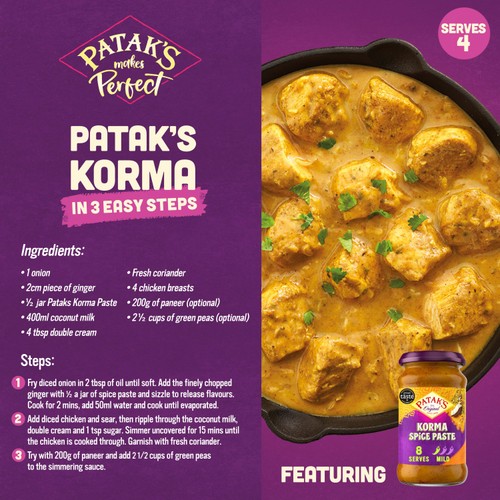 Patak's Korma Indian Mild Spice Paste 283g thumbnail 4