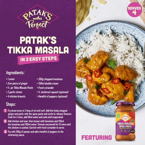 Patak's Tikka Masala Indian Medium Spice Paste 283g thumbnail 3