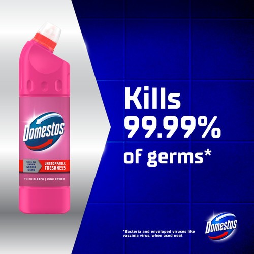 Domestos Bleach Pink Toilet Cleaner 750ml thumbnail 2