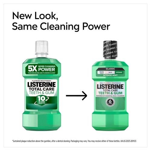 Listerine Total Care Teeth And Gum Fresh Mint Mouthwash 500ml thumbnail 3