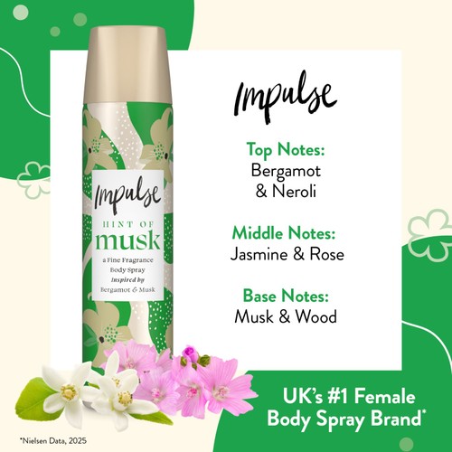 Impulse Hint of Musk Body Spray Deodorant thumbnail 3