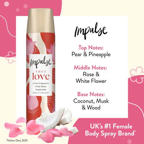 Impulse True Love Body Spray Deodorant thumbnail 4