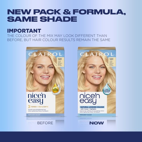 Clairol Nice'N Easy Creme Permanent Hair Dye Sb1 Ultra Light Beach Blonde thumbnail 2