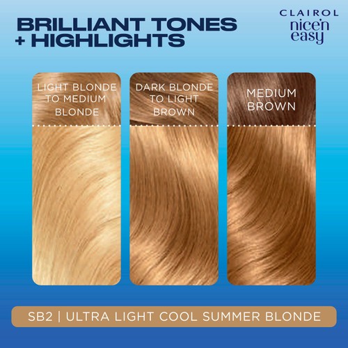 Clairol Nice'N Easy Creme Permanent Hair Dye Sb2 Ultra Light Cool Blonde thumbnail 3
