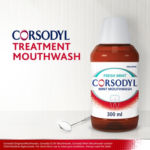 Corsodyl Medicated Antibacterial Mouthwash Fresh Mint, 300ml thumbnail 4