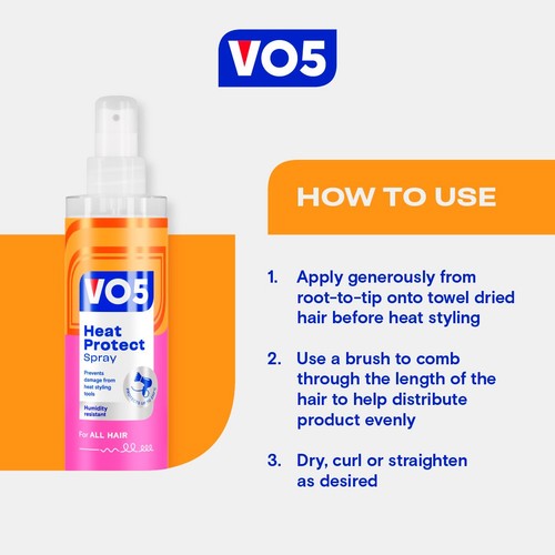 VO5 Heat Protect Styling Spray 200ml thumbnail 5