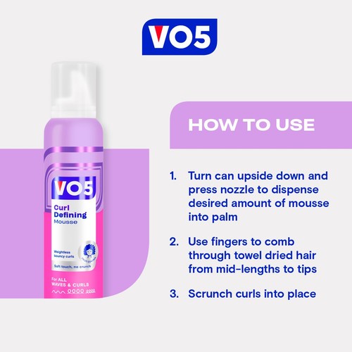 VO5 Smoothly Does It Curl Defining Mousse 200ml thumbnail 4