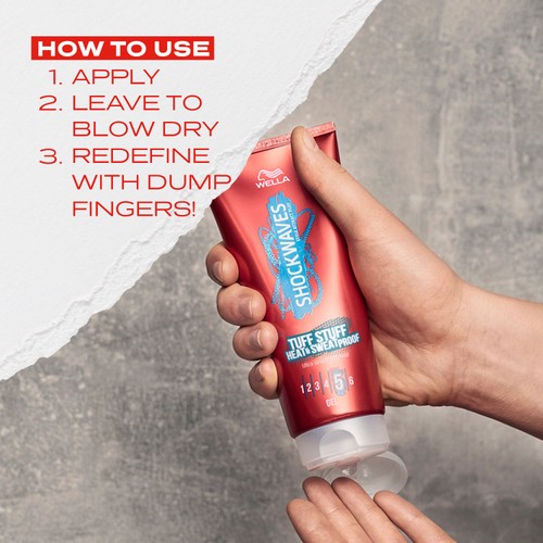 Wella Shockwaves Ultra Strong Tuff Stuff Heat & Sweatproof Gel 200ml thumbnail 3
