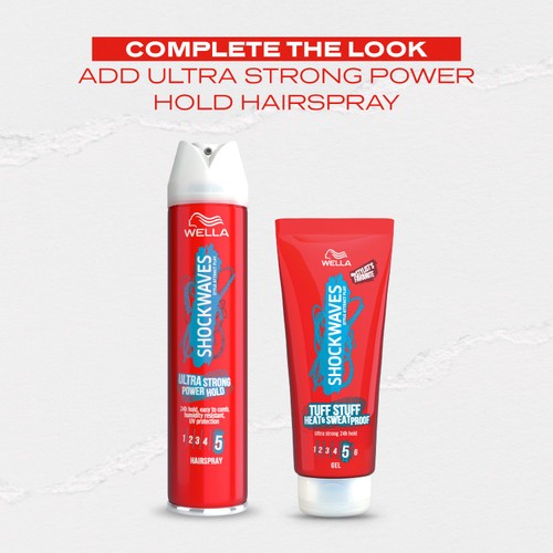 Wella Shockwaves Ultra Strong Tuff Stuff Heat & Sweatproof Gel 200ml thumbnail 5