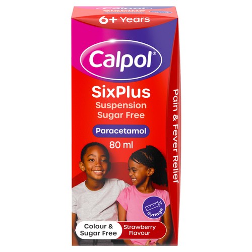 Calpol 6+ Sugar Free Strawberry Liquid Paracetamol