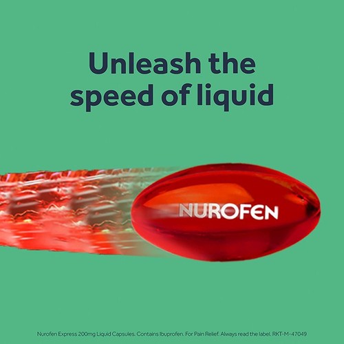 Nurofen Express Pain Relief 200mg Liquid Capsules Ibuprofen thumbnail 5