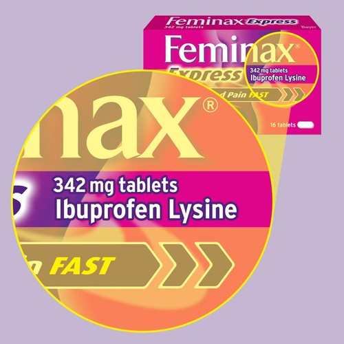 Feminax Express Ibuprofen Lysine 342mg Tablets thumbnail 3