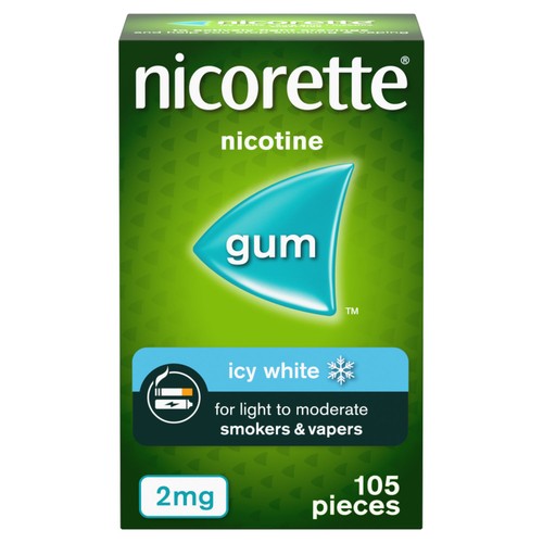 Nicorette Icy White 2mg Gum (Stop Smoking Aid)