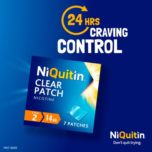 NiQuitin Clear Patch - Step 2 14mg, 7 Nicotine Patches - Stop Smoking Aid thumbnail 3