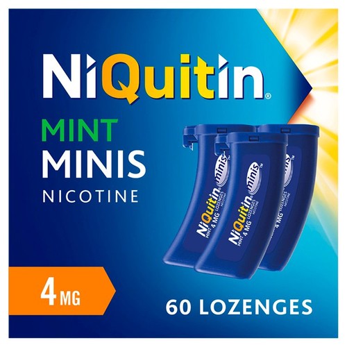 NiQuitin Mini Mint Nicotine Lozenges -4mg, 60 Minis - Stop Smoking Aid thumbnail 2