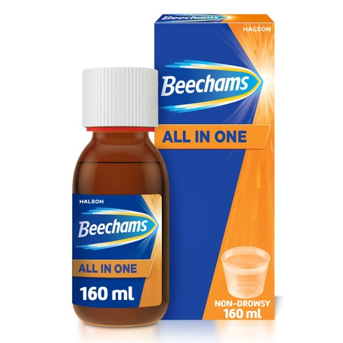 Beechams All in One Liquid, Cold and Flu Relief with Paracetamol, 160 ml thumbnail 2