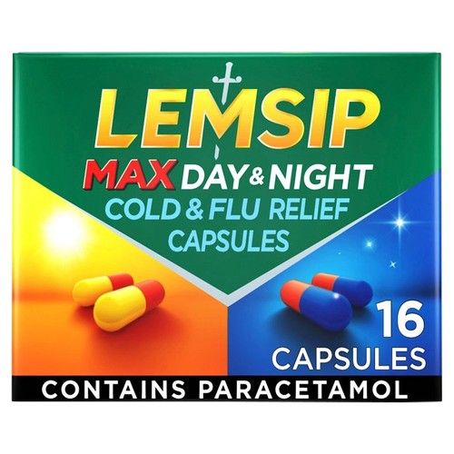 Lemsip Max Day & Night Cold & Flu Relief 16 Capsules