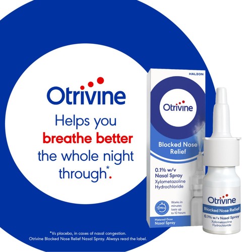 Otrivine Blocked Nose Relief Decongestant Nasal Spray 10ml thumbnail 2