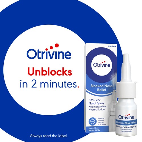 Otrivine Blocked Nose Relief Decongestant Nasal Spray 10ml thumbnail 3
