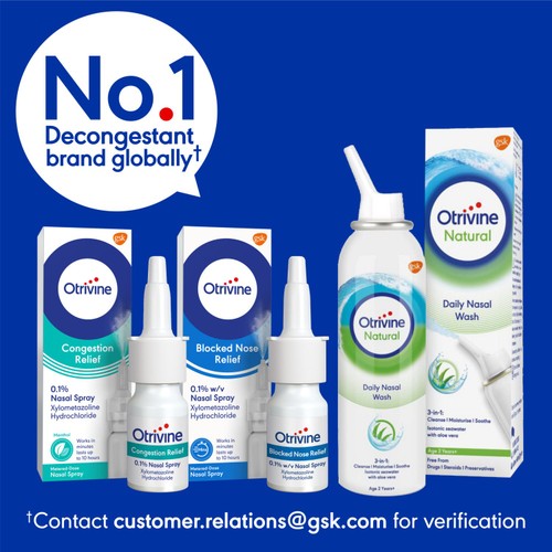 Otrivine Blocked Nose Relief Decongestant Nasal Spray 10ml thumbnail 4