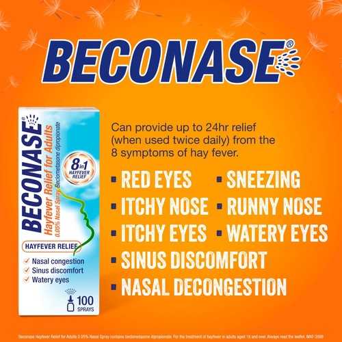 Beconase Hayfever Relief Nasal Spray - Non-drowsy - 100 Sprays thumbnail 3