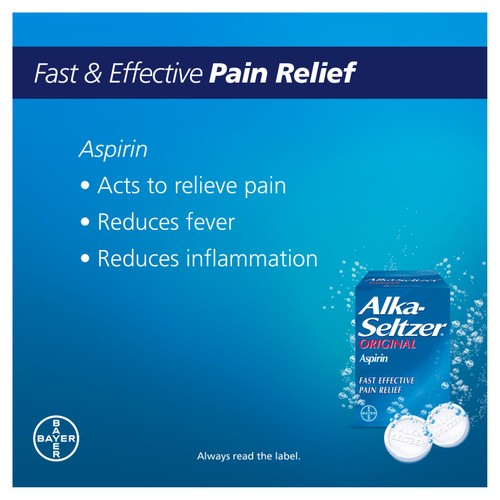 Alka-Seltzer Original Aspirin Pain Relief Soluble Tablets thumbnail 4