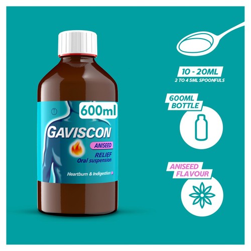 Gaviscon Liquid Heartburn & Indigestion Relief Aniseed Flavour thumbnail 2